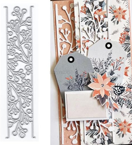 Holly Lace Die Cuts for Card Making, Background Board Metal Cutting Dies for Paper Scrapbooking, DIY Stencils for Album Party Wedding Festivals Decoration