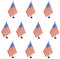 AZ FLAG - Lot de 10 Drapeau De Table Etats-Unis 21x14 cm - 10 Petits Drapeaux Américain - Usa De Bureau 100% Polyester Avec Hampe De 25cm Et Socle En Plastique Noir