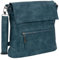 EAAKIE Damen Tasche, Schultertasche, Handtasche, Umhängetasche mit Leder Optik und vielen Fächern (BLAU)
