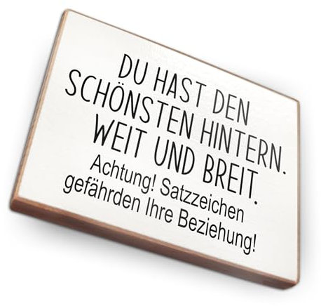 Magnet aus Buchenholz Kühlschrankmagnete mit Sprüchen (Du hast den schönsten Hintern)