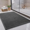 SIXHOME 50 * 80cm Dunkelgrau Badteppich super saugfähige Badteppich rutschfest waschbar Badezimmerteppich Badematten mit Gummirückseite für Badteppich für Dusche Badezimmer Badewanne