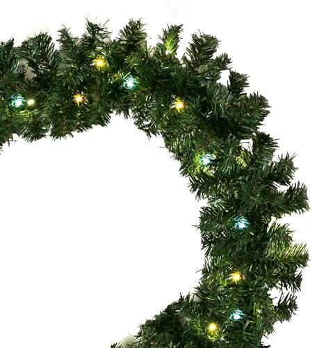 Gartenpirat Künstliche Tannengirlande Türgirlande beleuchtet 8,1 m 120 LED warmweiß/kaltweiß Weihnachtsdeko