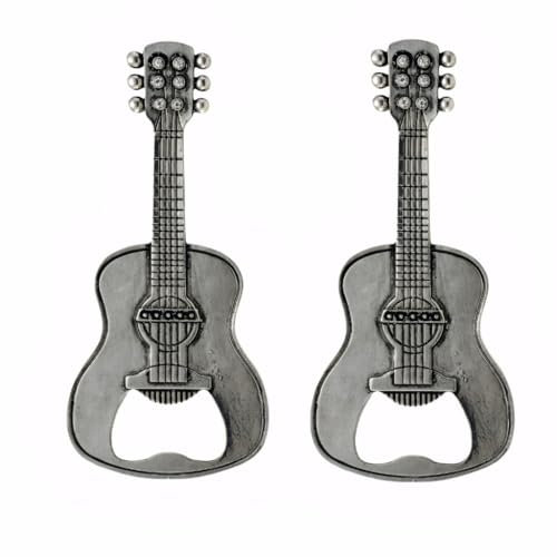 RICHCEE 2 Pack Guitar Bottle Opener Beer Opener,Unique Guitar Shaped Zinc Alloy Bottle Opener with Tinplate box for Beer and beverage,Creative Gifts for Music Lover