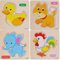 DOOCECIY 4 Pcs Wooden Puzzles for 2 Year Olds, Animals Toddler Jigsaw