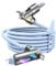 LISEN iPhone Cords Fast Charging 6 FT, 4 in 1 Charging Cable with Light, USB A/C to C/L Multi Charging Cable for iPhone 16 15 14 Pro Max/MacBook/iPad Pro/SamSungS25, Sky Blue iPhone Cord