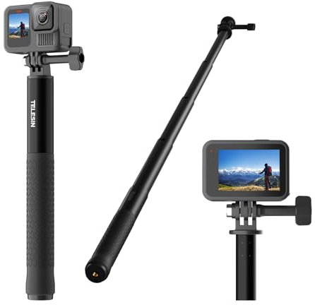 90cm/35 Invisible Selfie Stick for Insta 360 X5 X4 X3 Cameras | 1/4Extended Aluminum Alloy Selfie Stick | Ultra-Smooth Stretch, Lightweight & Durable for Selfies/Video/Daily life Vlog Recording