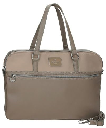 Pepe Jeans Christine Maletín para Portátil Portátil 15,6 Pulgadas Beige 40x30x5 cms Poliéster con Detalles en Piel Sintética by Joumma Bags