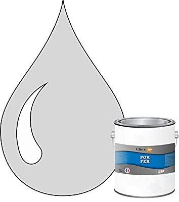POK Peinture Fer Antirouille – Métal Extérieur Intérieur, Satinée, Protection Rouille - 1L - RAL 7035 Gris clair