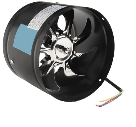 Strong Wind Performance Efficient 180mm Duct Fan to Eliminate Oil Fumes Quickly (black)