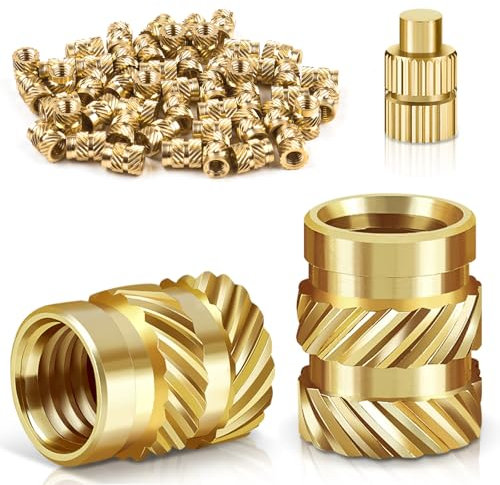 Bolatus - 50 inserti filettati M4, dadi monofusione in ottone con saldatore, filettatura zigrinata per parti in plastica, inserti filettati per stampanti 3D