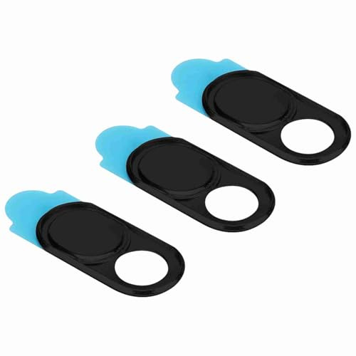 Kameraschutz Metall -Objektiv Cap Webcam Cover 3PCS Ideales Tool für Smartphone und Tablets (Black)