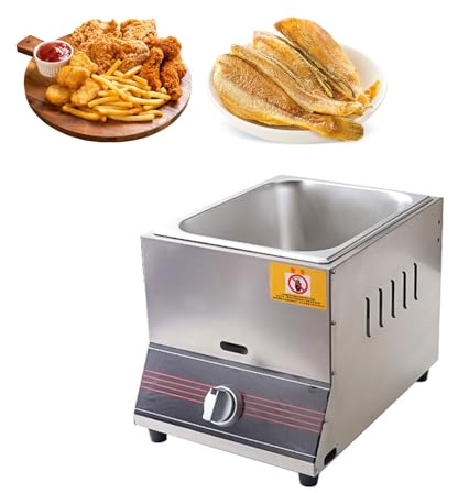 Friggitrice A Gas Professionale,Friggitrice Professionale A Gas,Potenza di Fuoco Regolabile,L'Acciaio Inossidabile è Facile da Pulire E Adatto Sia all'Uso Domestico Che Commerciale 29 * 39 * 26cm