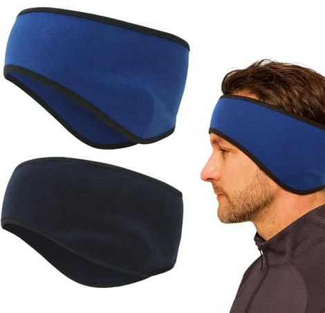 2 Pezzi Fascia Protettiva per Orecchie in Pile, Antivento e Termica, Doppio Strato per Attività all'Aperto, Corsa, Jogging, Escursionismo, Yoga, Sci, Ciclismo, Unisex (Nero & Verde Smeraldo)