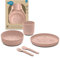 Nuvita 8465 Set Pappa in Bioplastica – Piattino, Ciotola, Tazza e Posate in PLA Biodegradabile – Lavabile in Lavastoviglie, adatto per Microonde, Atossico, Senza BPA e Ftalati – 6 Mesi+ - English Rose
