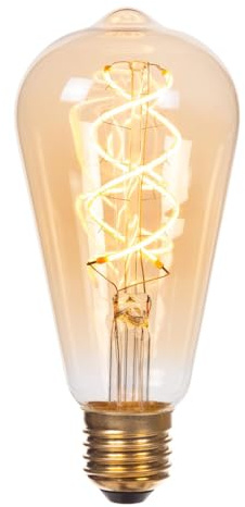 LUCIDE ST64 – Glühlampe – Ø 6,4 cm – E27 – 1 x 4,9 W 2200 K – Bernstein