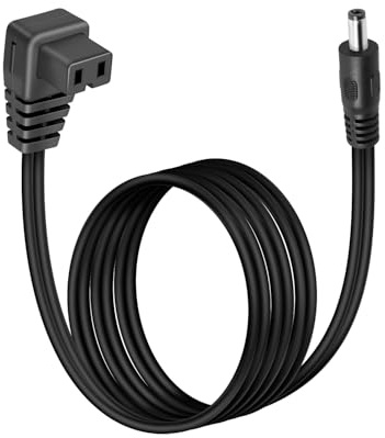 YANBORONSN 14AWG DC5521 to 12V Car Refrigerator Power Cable,Car Fridge DC5.5mmx2.1mm to 2PIN Power Cord for Laptop Power Bank,Car Cooler,Black(1.5M/4.9FT)