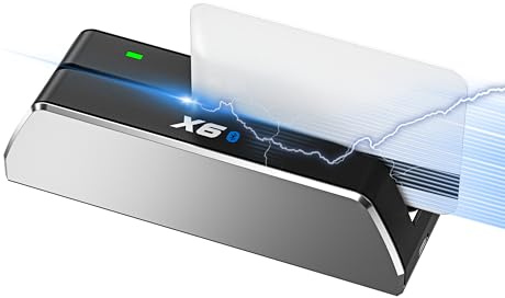 GanYesin Tragbarer Bluetooth-Kartenleser, MSR 605/606 Kartenleser, USB-Magnetstreifen-Kartenterminal für Mac/Windows, Magnetkartenleser mit Magnetstreifen und 3-Spur-Swipe-Encoder – Silber