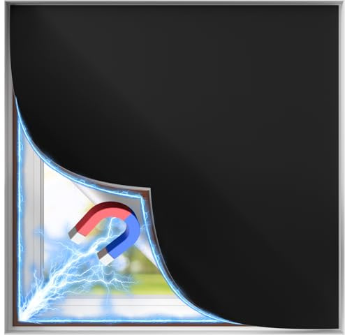 BKSAI Verdunkelungsrollo Magnetisch Fenster Verdunkelung 200x145CM | Ohne Bohren, Verdunklungsstoff mit Magnetrahmen Magnetverschluss, Sonnenschutz, Hitzeschutz, Zuschneidbar, für Dachfenster