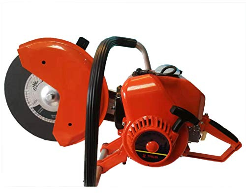Sega per calcestruzzo a benzina, a 2 tempi, 6,8HP, 1400 W, 5000 giri/min, con lama da 350 mm e profondità di taglio 10 mm, taglio multiangolo per calcestruzzo, granito, cantiere
