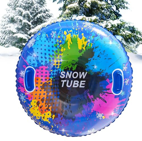 Uppblåsbar SnowTube - 90 cm Blow Up Sled, Anti Tipping Winter Sledge Tube, Heavy Duty Hållbar Snow Slider