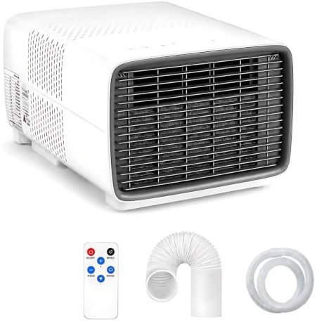 Aire acondicionado portátil, enfriador de aire con compresor, mini aire acondicionado de tres en uno, 2700btu, ventilador, deshumidificación, bajo ruido, control remoto y control de panel White