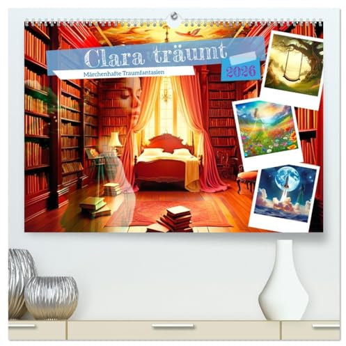 Clara träumt - Märchenhafte Traumfantasien (hochwertiger Premium Wandkalender 2026 DIN A2 quer), Kunstdruck in Hochglanz: Das fiktive Mädchen Clara ... Welten in ihren Träumen. (CALVENDO Kunst)