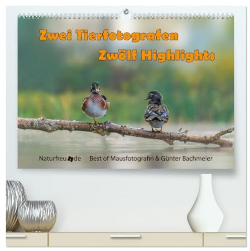 Zwei Tierfotografen Zwölf Highlights (hochwertiger Premium Wandkalender 2026 DIN A2 quer), Kunstdruck in Hochglanz: Zwei leidenschaftliche ... Tierbildern durch´s Jahr. (CALVENDO Tiere)
