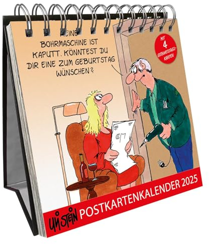 Uli Stein Postkartenkalender 2025: Tischkalender mit Spiralbindung und 53 Postkarten zum Heraustrennen und Versenden (Uli Stein Kalender 2025)