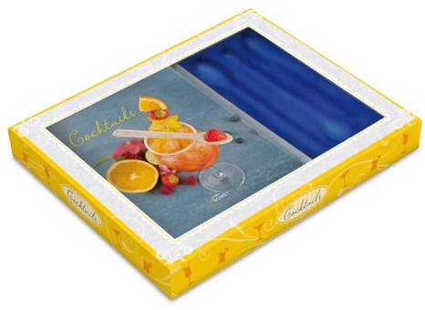Buch-Box Cocktails: Buch mit einer Eislöffelform in dekorativer Geschenkbox