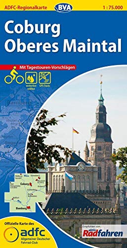 ADFC-Regionalkarte Coburg/Oberes Maintal, 1:75.000, mit Tagestourenvorschlägen, reiß- und wetterfest, E-Bike-geeignet, GPS-Tracks Download: Mit ... Fahrrad-Club (ADFC-Regionalkarte 1:75000)