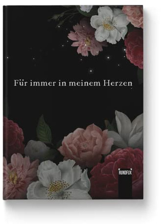 Schwarzes Trauer- & Erinnerungsbuch - Erwachsene und Jugendliche an eine verstorbene Person | Trauerbegleiter | Trauerbewältigung - RUNDFUX®