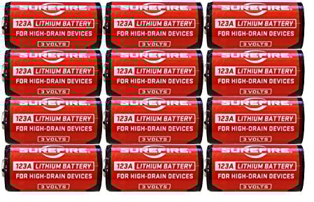 Surefire Batterien 123a - Batería para herramienta eléctrica, color rojo, talla 3.5x1.5x1.5 cm