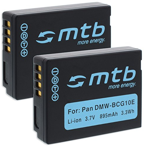 2X Batterie Compatible avec Panasonic DMW-BCG10E, Compatible avec Lumix DMC-TZ6 TZ8 TZ10 TZ19.. / Compatible avec Leica V-Lux.. Voir descriptif!
