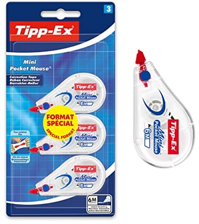 Tipp-Ex 924592 Mini Pocket Mouse Korrekturband, 3er-Packung