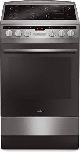 Amica 57CE3.315HTaQ(XX) Cuisinière Céramique A-20% Acier Inoxydable - Fours et cuisinières (Cuisinière, Acier Inoxydable, Boutons, Rotatif, Électronique, Céramique, Electrique)