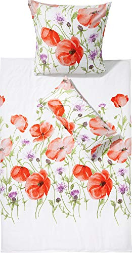 Erwin Müller Bettwäsche Mako-Satin orange-weiß Größe 1x 155x200 cm + 1x 40x80 cm