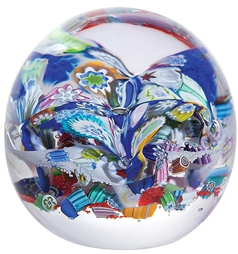 Caithness Glass Millefiori Fingal’s Cave Paperweight | Single | 75mm x 80mm | Handmade in Scotland | Colourful hand-carved glass canes twirl together | Ornamental | Boxed | Gift for family or friends
