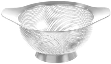 HENDI Gemüsesieb, perforiert, mit Untersatz und 2 griffen, Sieb, Nudelsieb, Küchensieb, ø180x(H)90mm, Edelstahl
