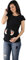 T-shirt de grossesse à manches courtes pour bébé avec cœur Motif empreintes de pieds, Noir , M