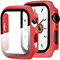 Miimall Funda Compatible con Apple Watch Series 6/5/4/SE 44mm Carcasa Protector Cristal,2 en 1 PC Case Vidrio Templado Alta Sensibilidad Protector Pantalla para iWatch Series 6/5/4/SE 44mm - Rojo