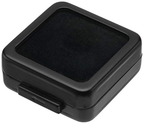 POKOFO Boîte de présentation en métal avec dessus en verre pour diamants ou pierres précieuses (Noir)