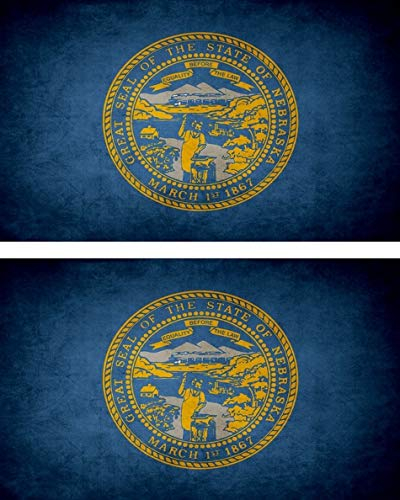 Akachafactory 2X Sticker Aufkleber Flaggen Flagge Fahne Vintage Nebraska NE