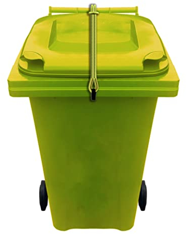 Wheelie Bin Strap Lock Strap in YELLOW - NO DRILLING, NO GLUEING - Easily Fitted