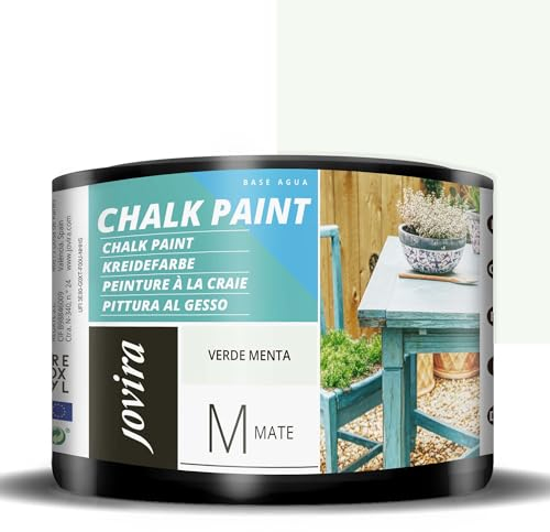 JOVIRA PINTURAS Chalk Paint, Pittura al Gesso, Matte all' Aqua, Rinnova il tuo arredamento con creatività. (375 Millilitri, Verde Menta)