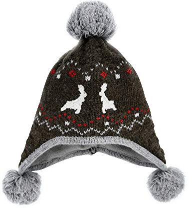 Bondi Jungen Baby Strickmütze Gipfelkraxler mit Bommeln 91334 - Braun Gr. 45
