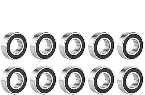 Uadme 10 Stück 6205-2RS Lager, 25 x 52 x 15 mm Rillenkugellager doppelt abgedichtetes einsäulenförmiges Kugellager für elektrische Instrumente Industriemaschinen Flugzeuge Schiffe Automobile