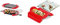 Lékué Microwave Grill, Red Microondas, Acero, Rojo Y Negro, 25.2 X 14.8 Cm + Kit Estuche De Vapor 1,2 Personas + Libro De Recetas, 650 Ml, Silicona