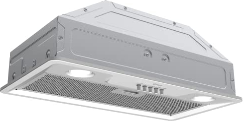 Wiggo Cooker Hood 60 cm I Chimney Hood for Wall Mounting for Exhaust or Recirculation Air Extractor 300 m³/h with LED Lighting I Built-in Cooker Including Grease Filter and 2 x Carbon Filters White