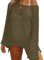 Bsubseach Crochet Corto Tops para Mujer Traje de baño Cubrir Bikini Sexy Hueco Knit Conjunto de Verano Verde Militar