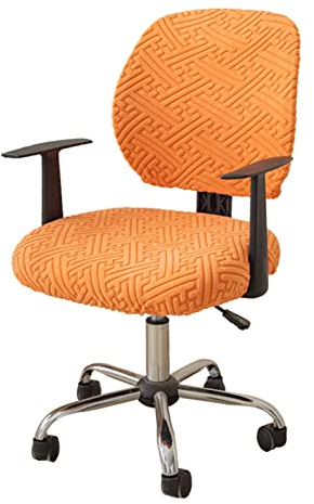 LIFEDX Bürostuhl Bezug Stretch Bezug für Bürostuhl,Elastische Stuhlhussen Spandex Office Computer Stuhlbezüge,Abnehmbare Waschbare für Bürostuhl Stretch Stuhlhussen Bezug-Orange||1PC